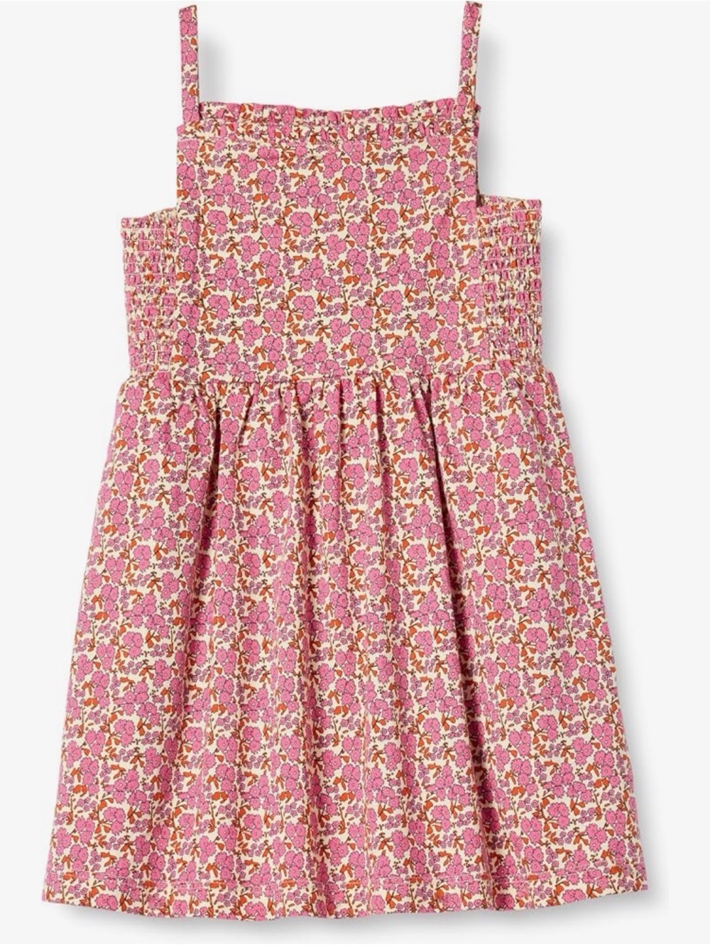 Amazon Essentials Pink Floral Smocked Sundress
